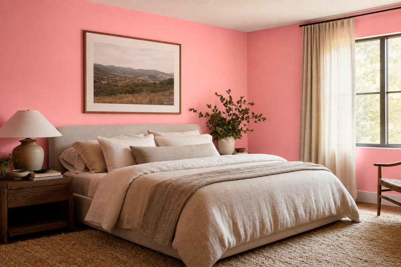 Coral by Benjamin Moore on interiors