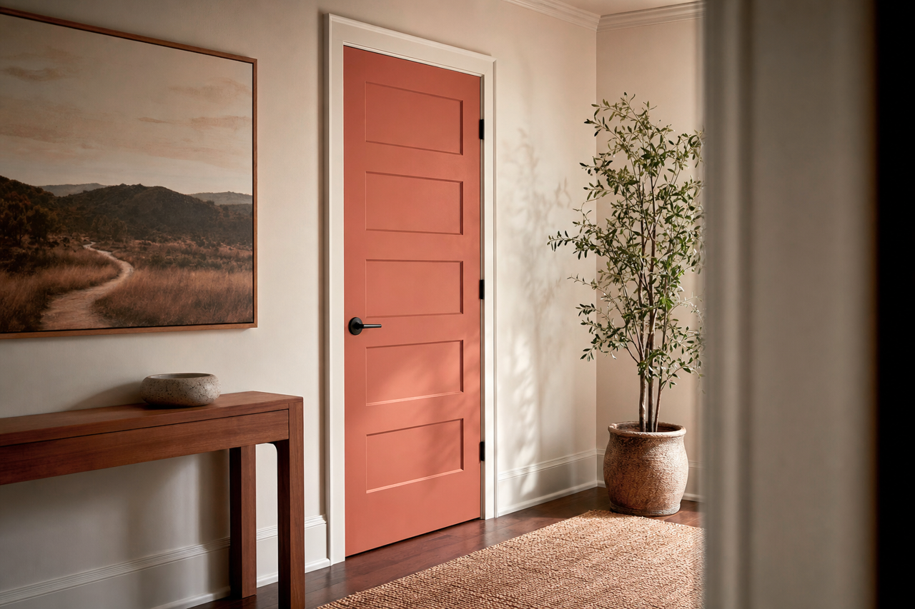 Florentine Clay by Valspar on interior-doors