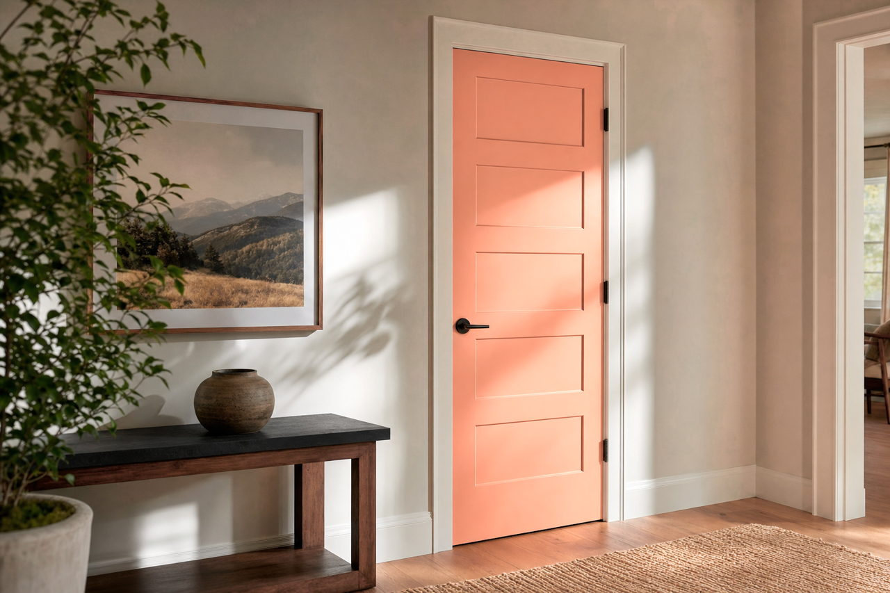 Sweet Marmalade by Valspar on interior-doors