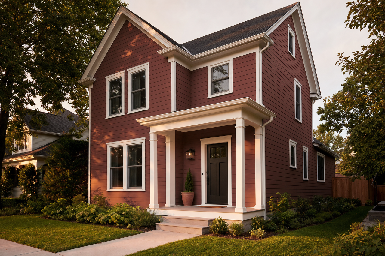 Chocolate Cherry by Valspar on exterior