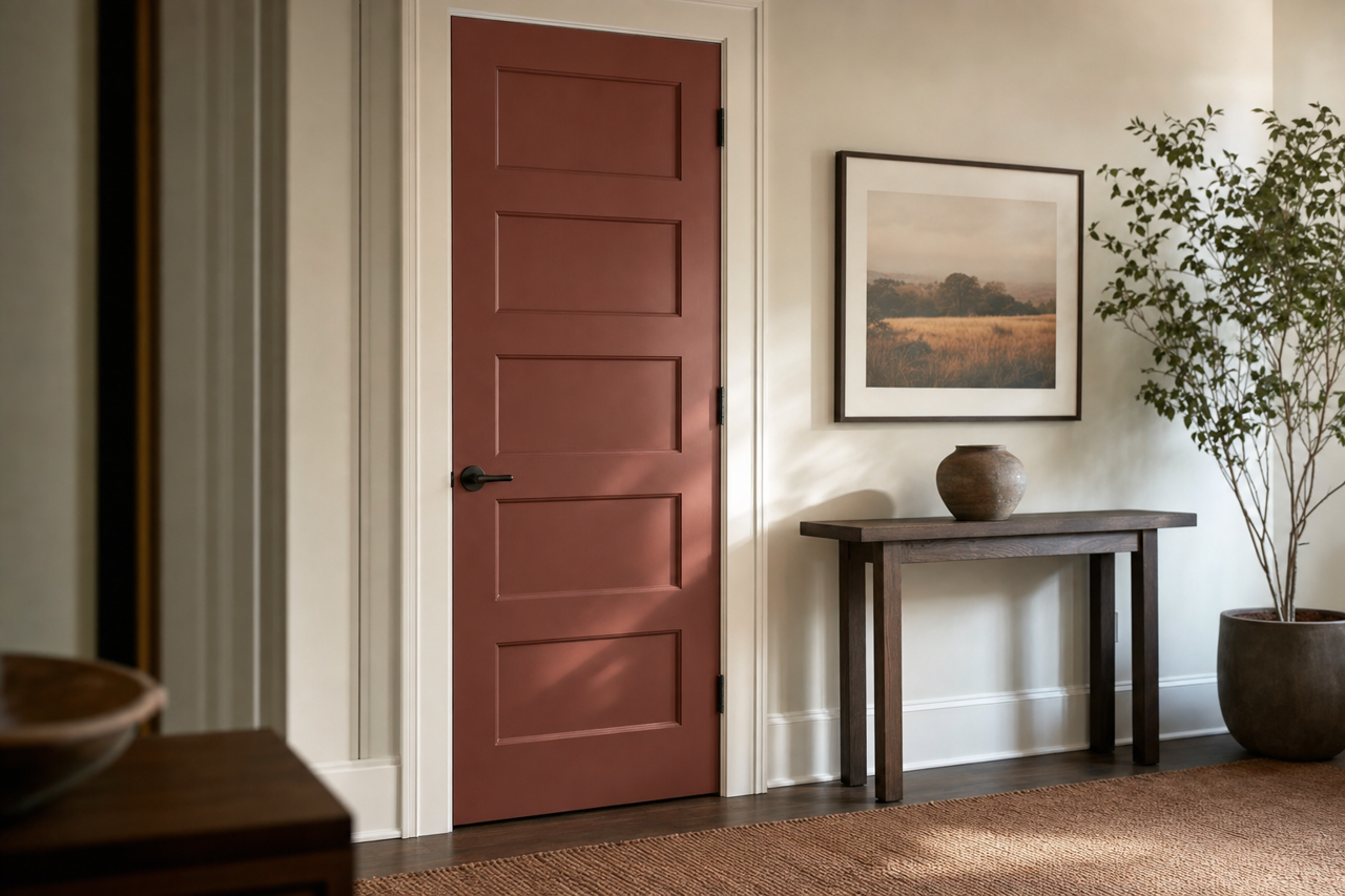 Chocolate Cherry by Valspar on interior-doors