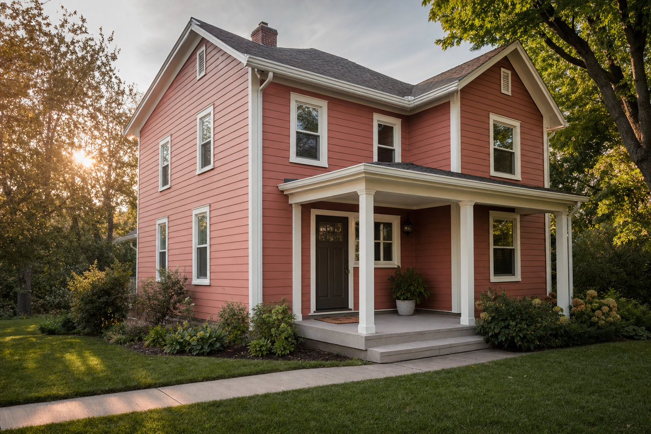 Deep Clay Red by Valspar on exterior