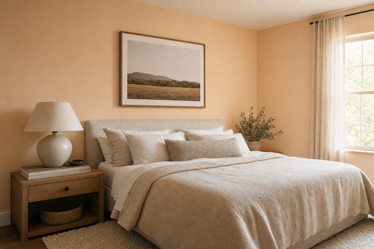 Subtle Peach by Valspar on interiors