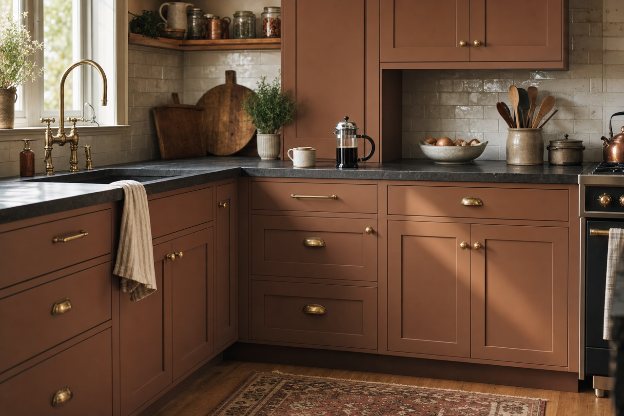 Brooklyn Brownstone by Valspar on cabinets