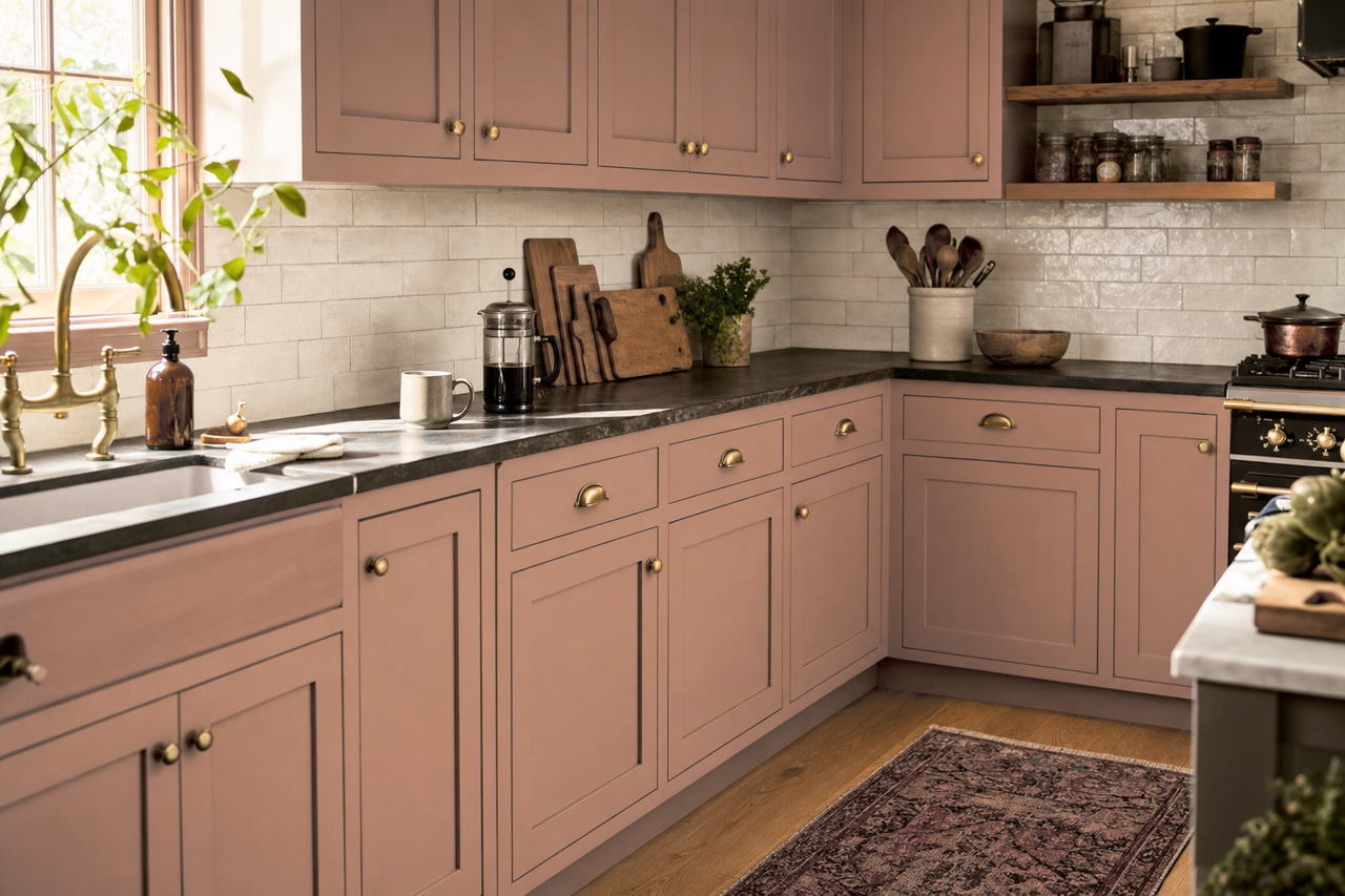 Navajo Horizon by Valspar on cabinets