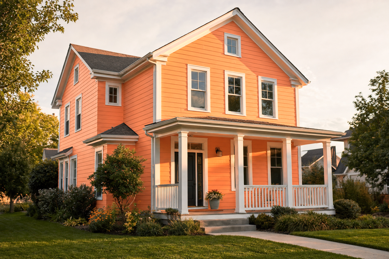 Tangerine by Valspar on exterior