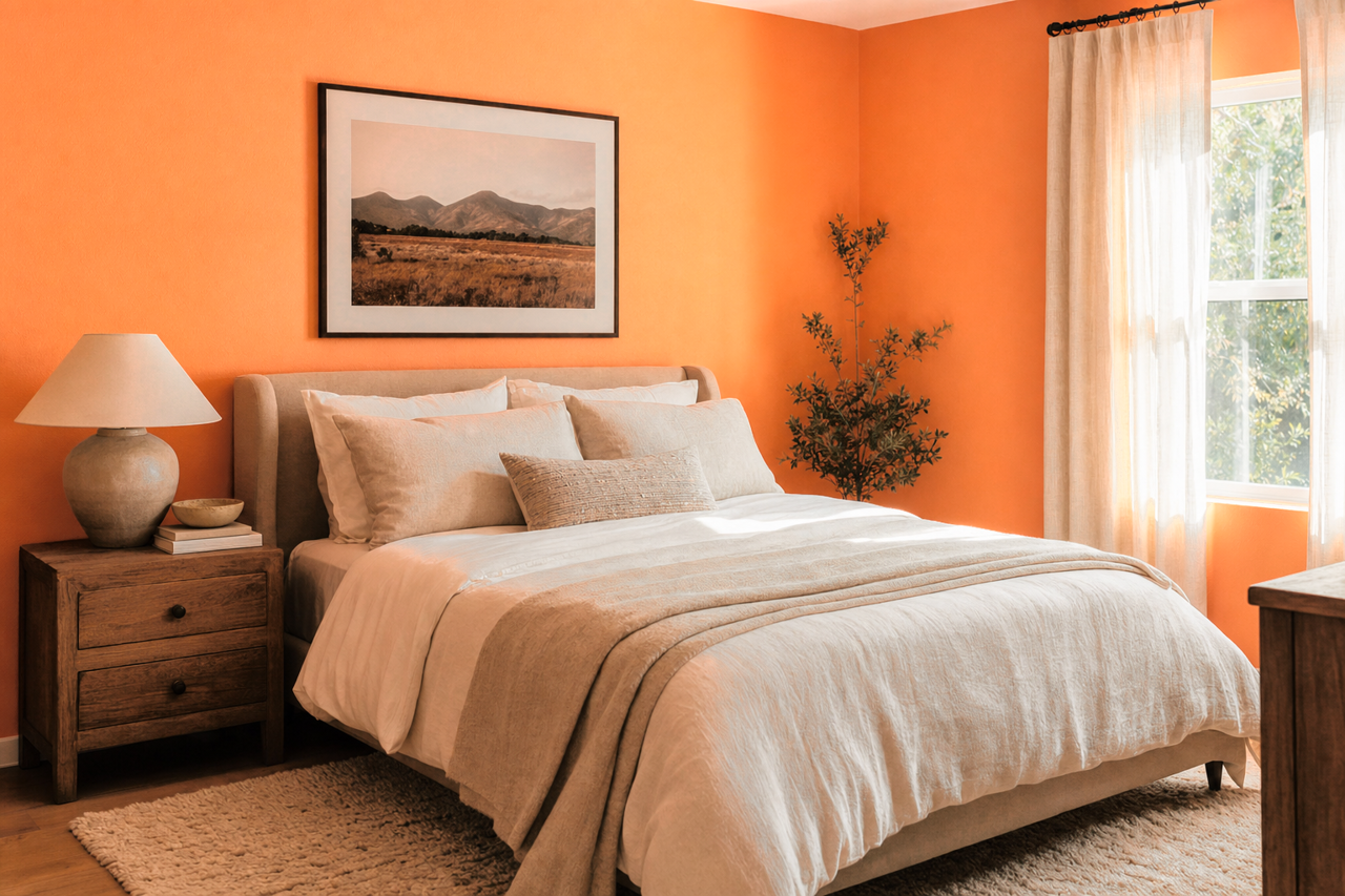 Tangerine by Valspar on interiors