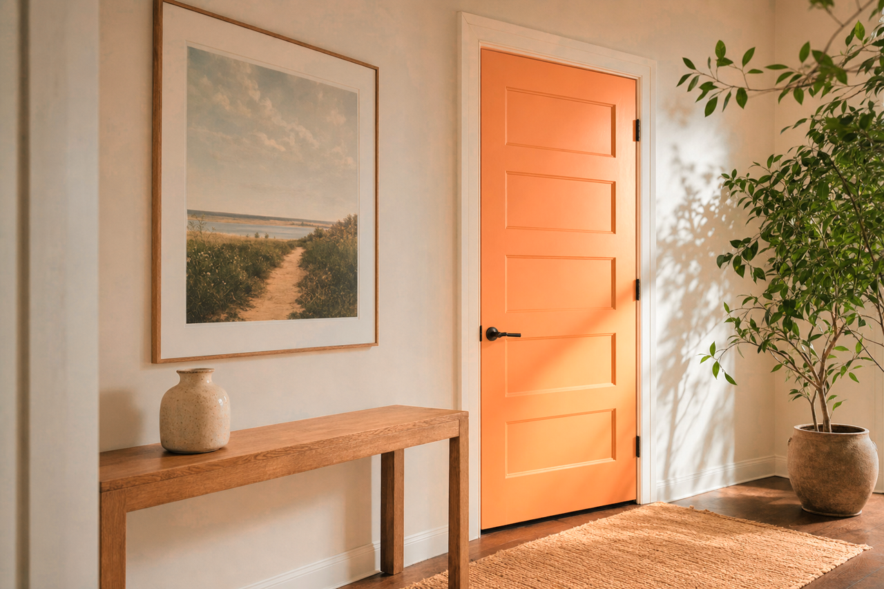 Orange Nut by Valspar on interior-doors