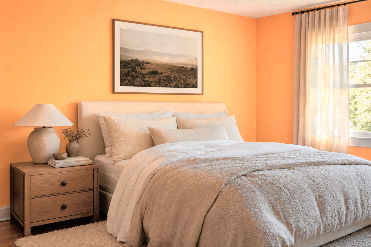 Peach Frenzy by Valspar on interiors