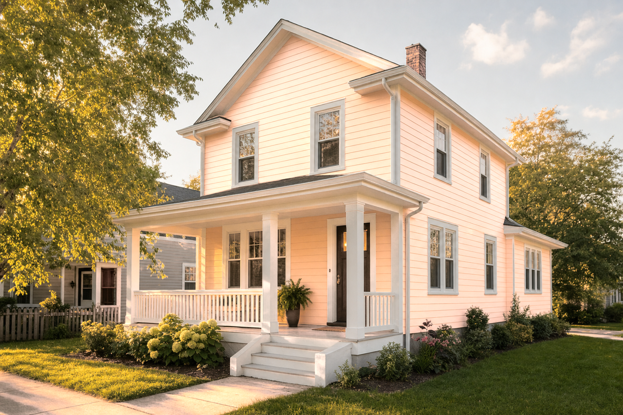 Simply Peach by Valspar on exterior