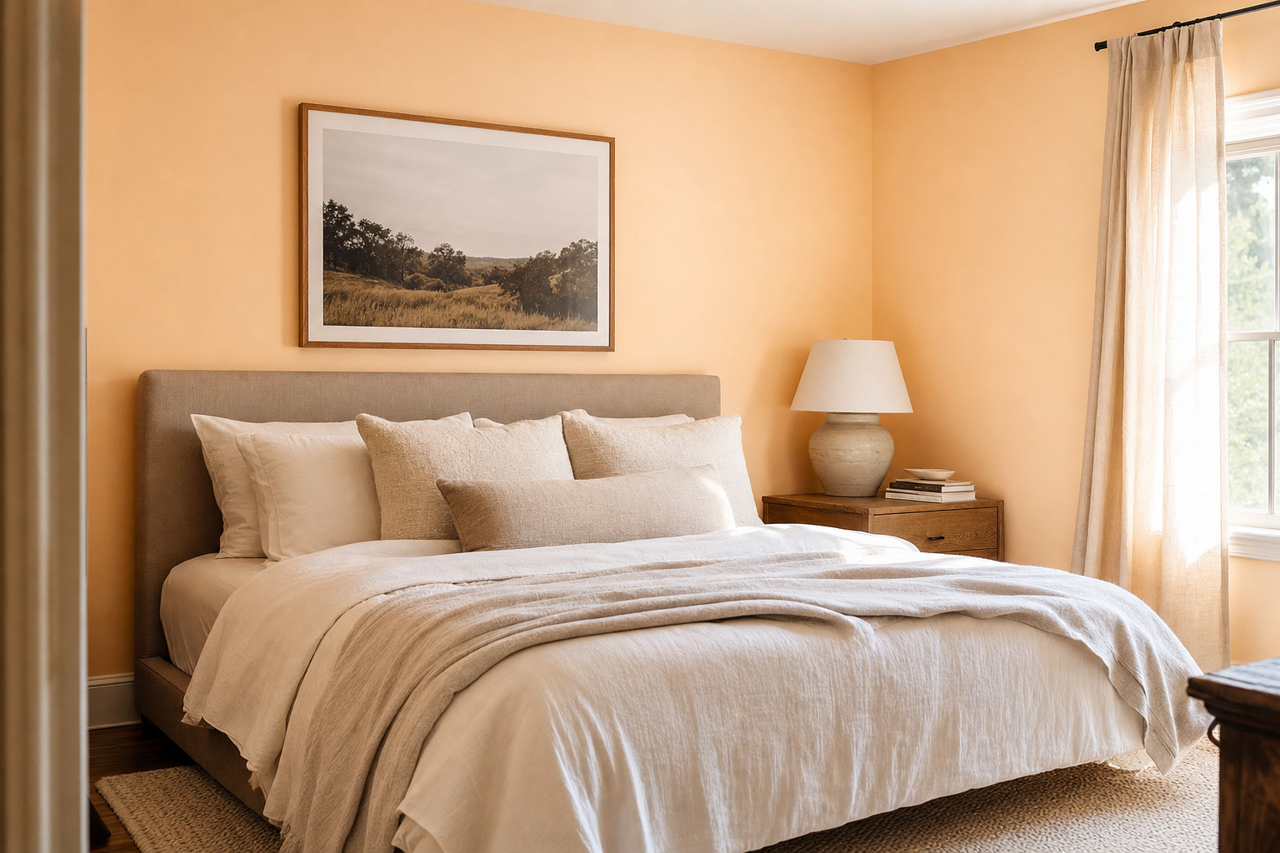 Orange Mist by Valspar on interiors