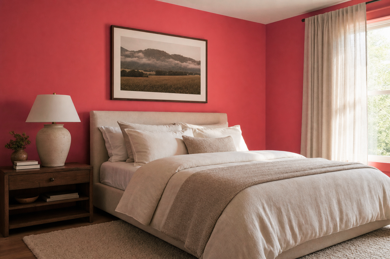 Raspberry by Benjamin Moore on interiors