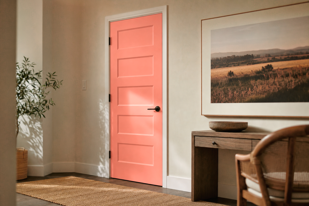 Desert Rose by Valspar on interior-doors
