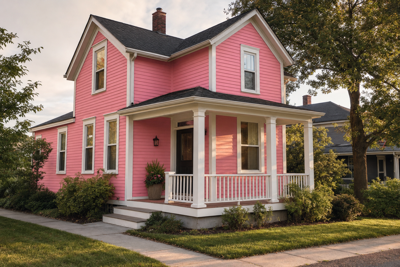 Pink by Benjamin Moore on exterior