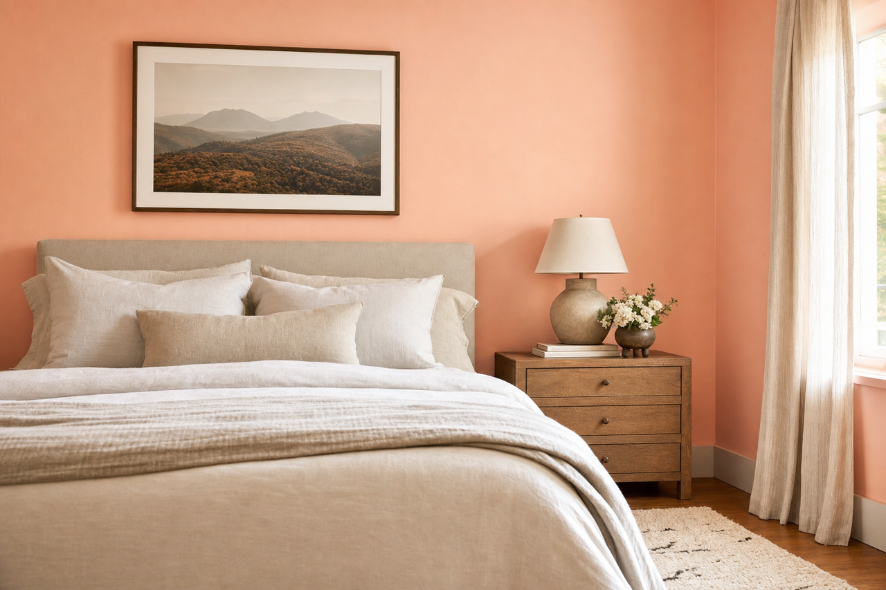 Crystal Coral by Valspar on interiors