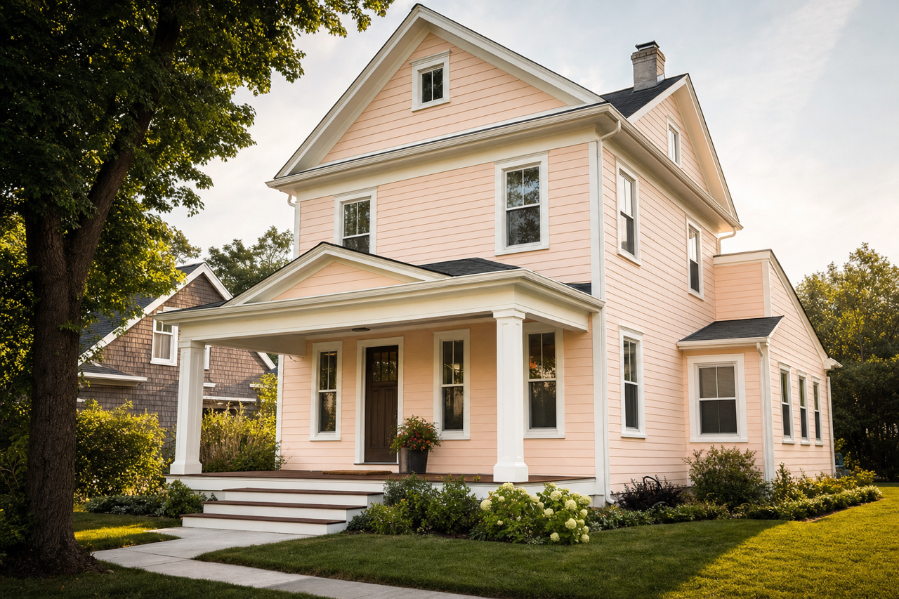 Champagne Pink by Valspar on exterior