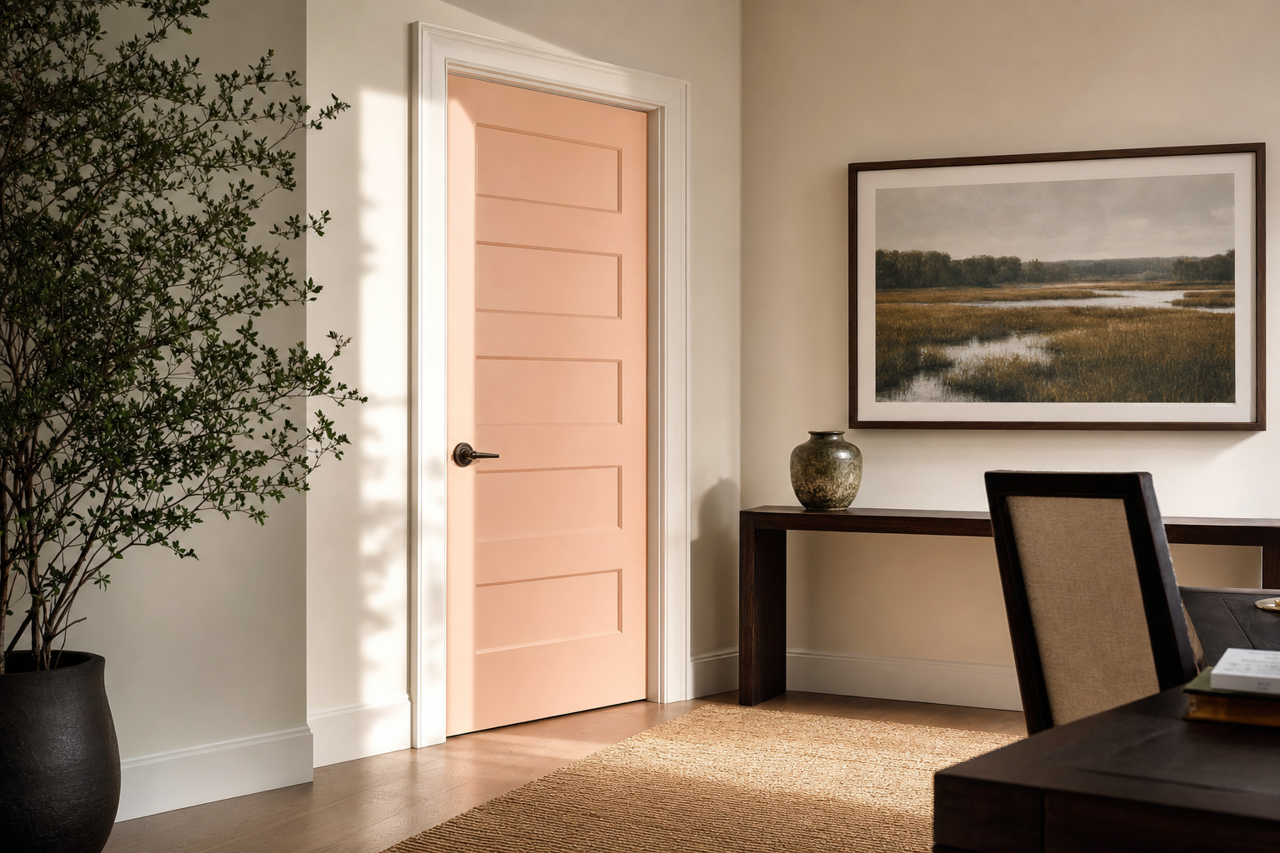 Champagne Pink by Valspar on interior-doors