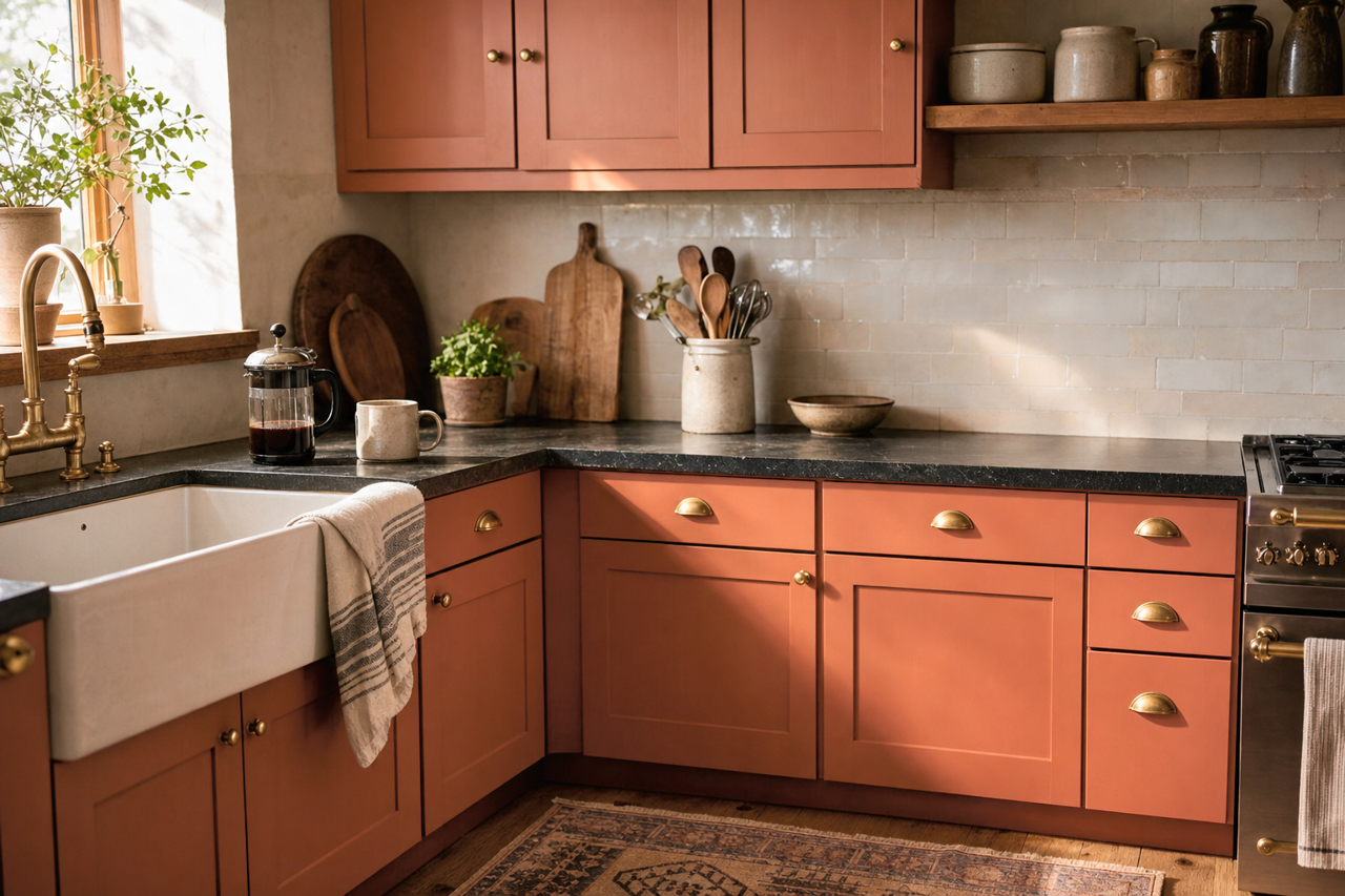 Bear Claw by Valspar on cabinets