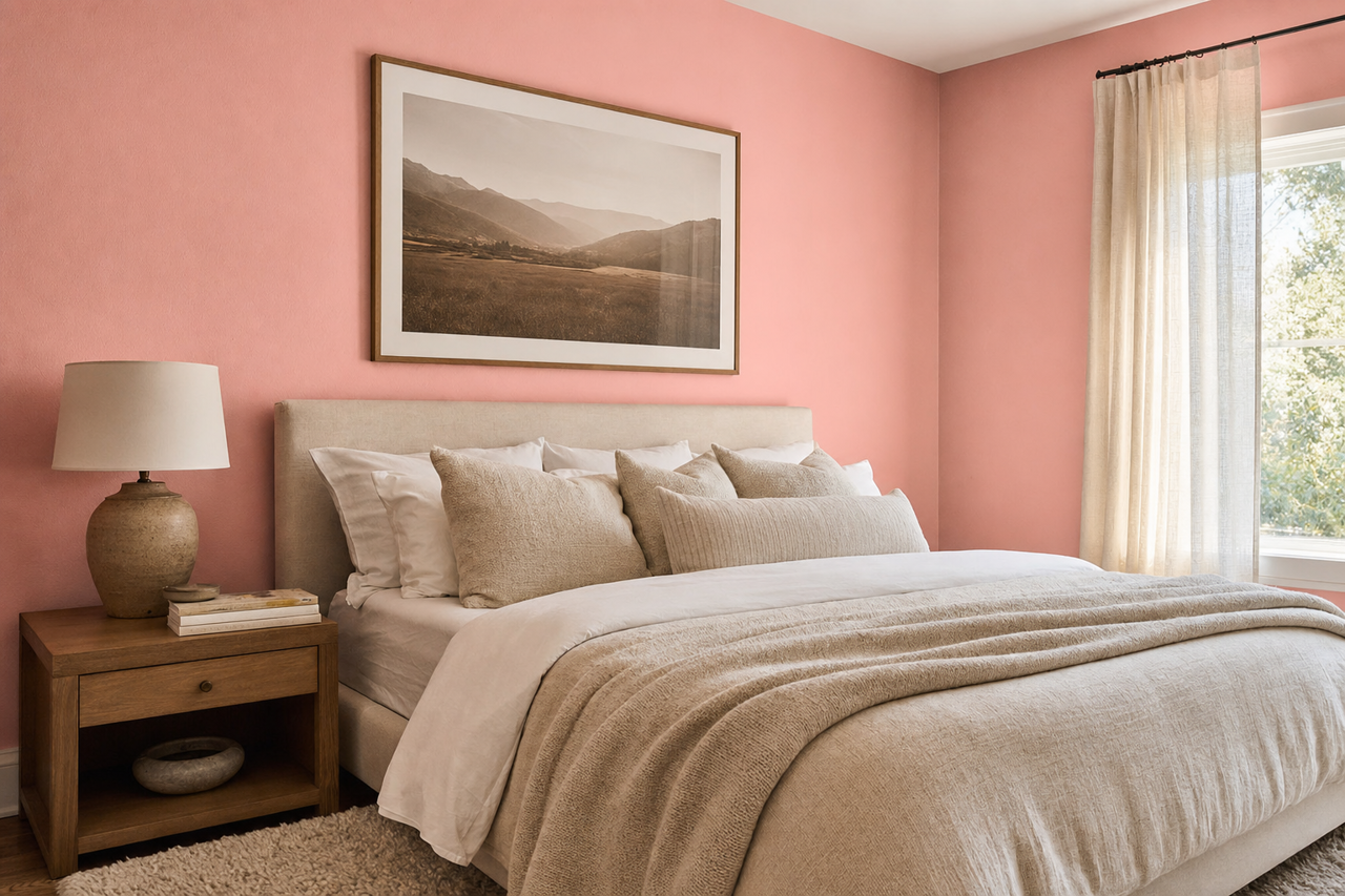 Pink by Benjamin Moore on interiors