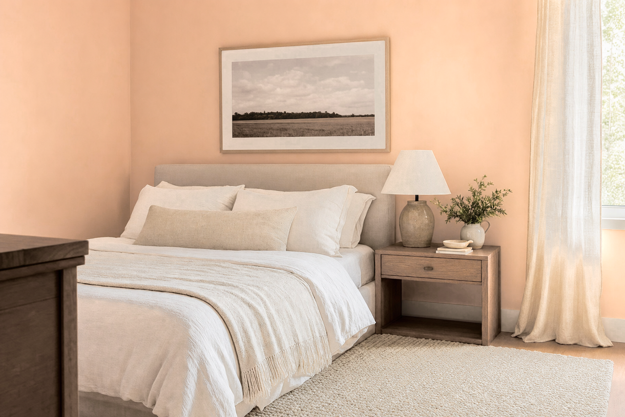 Special Peach by Valspar on interiors