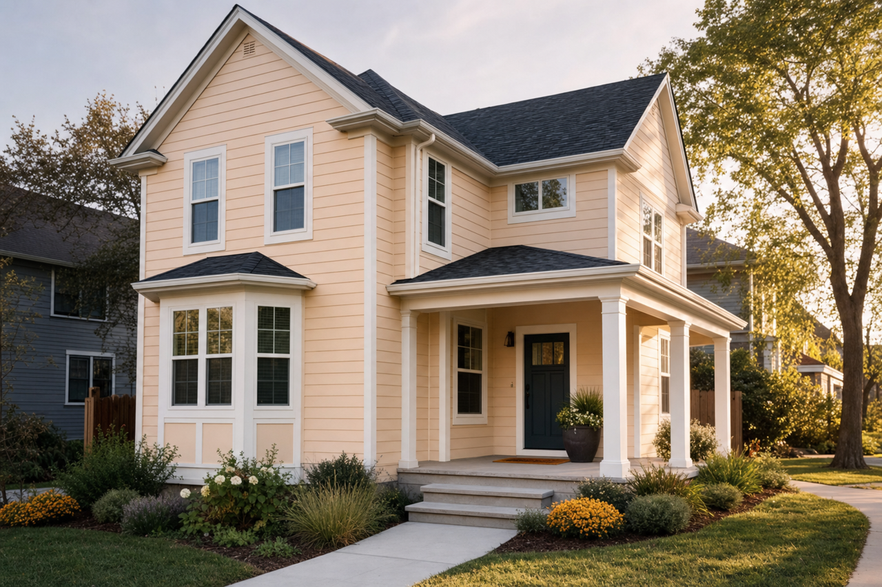 Warm Cappuccino by Valspar on exterior