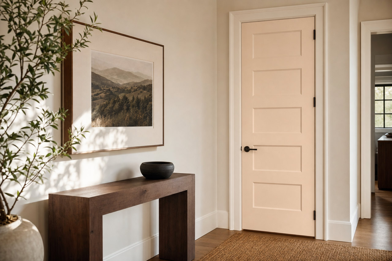 Warm Cappuccino by Valspar on interior-doors