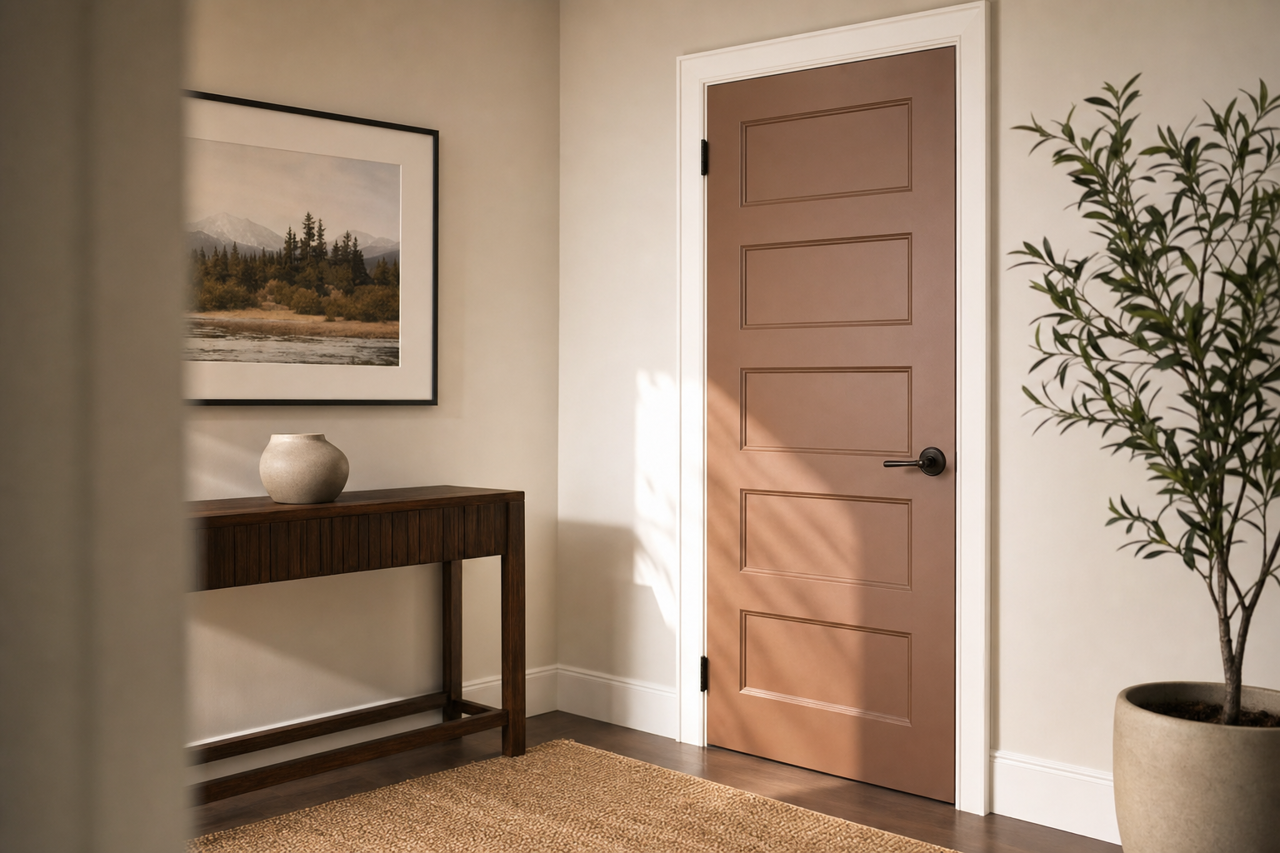 Deep Walnut by Valspar on interior-doors