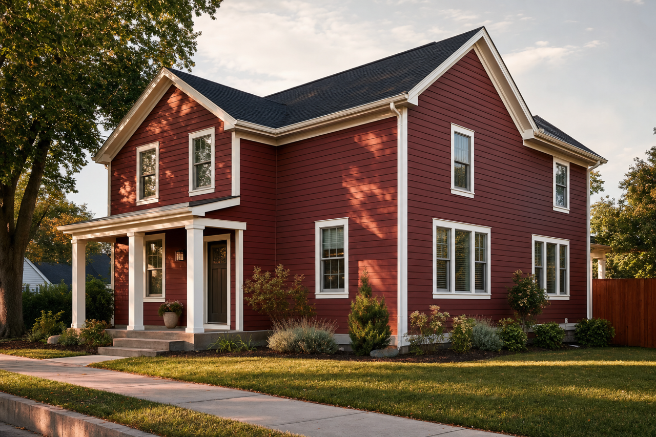 Red by Benjamin Moore on exterior