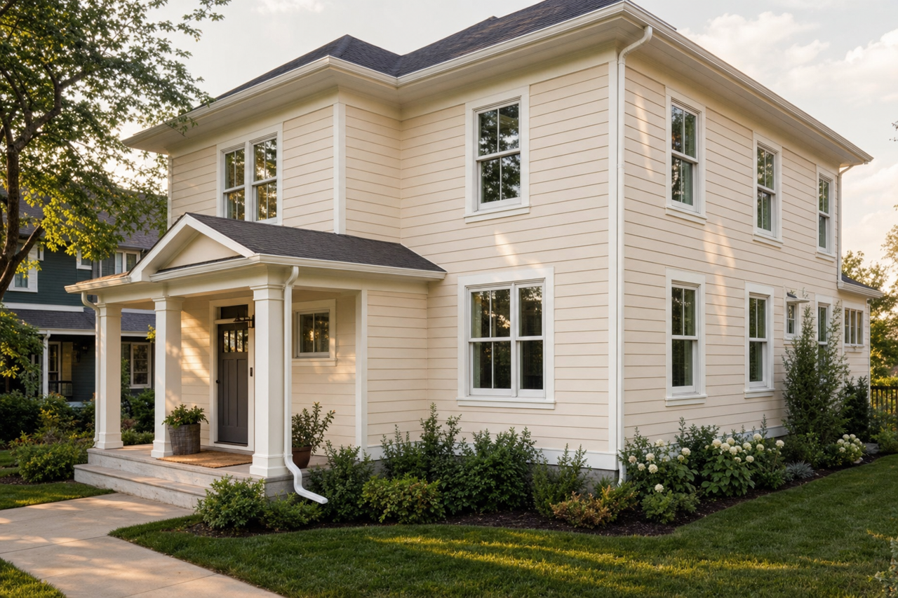 Bungalow White by Valspar on exterior