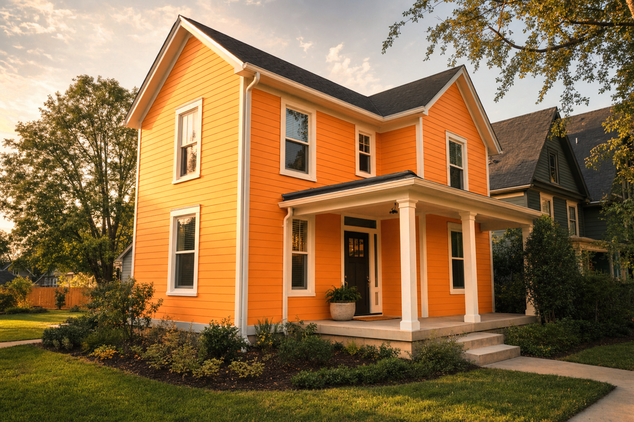 Pumpkin Custard by Valspar on exterior
