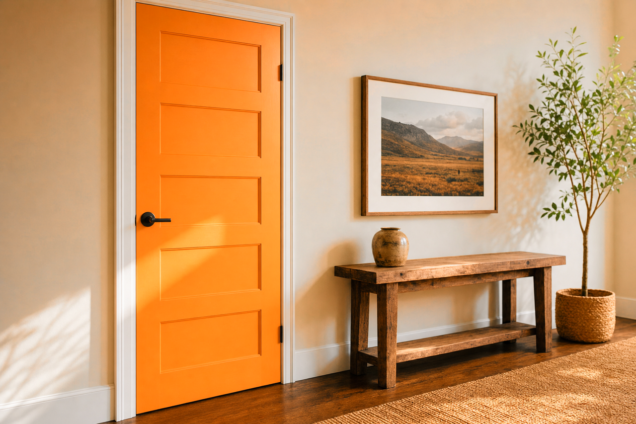 Pumpkin Custard by Valspar on interior-doors
