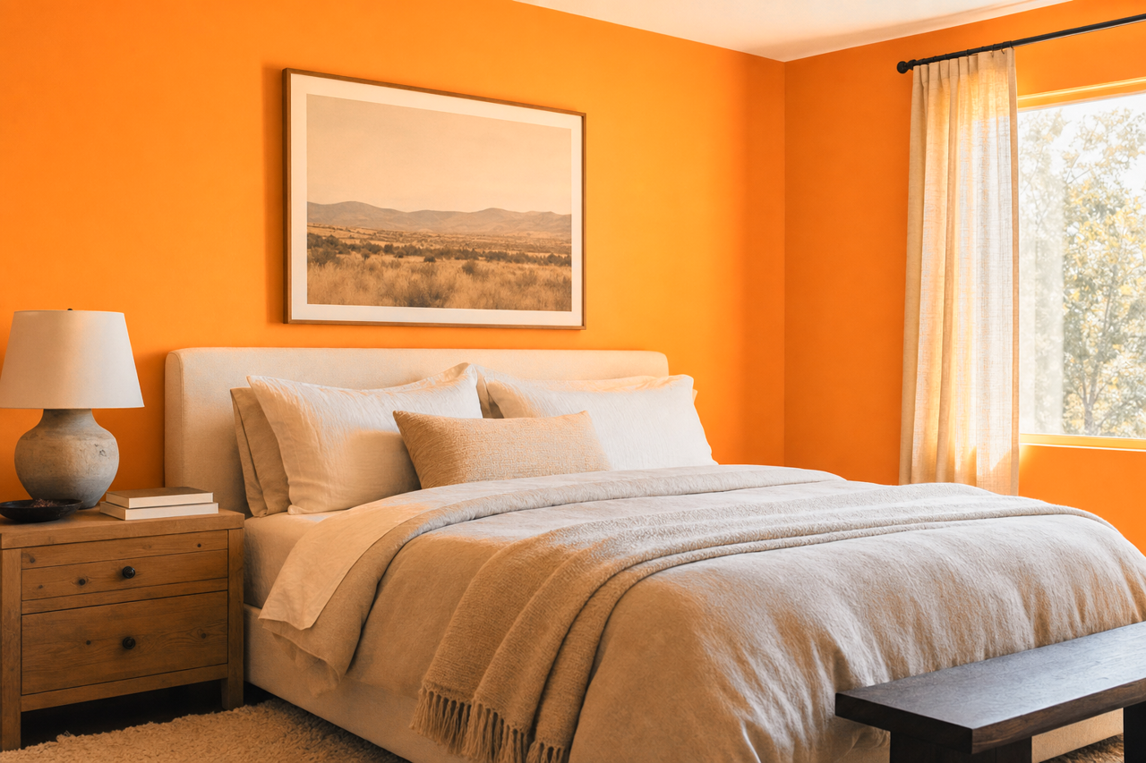 Pumpkin Custard by Valspar on interiors