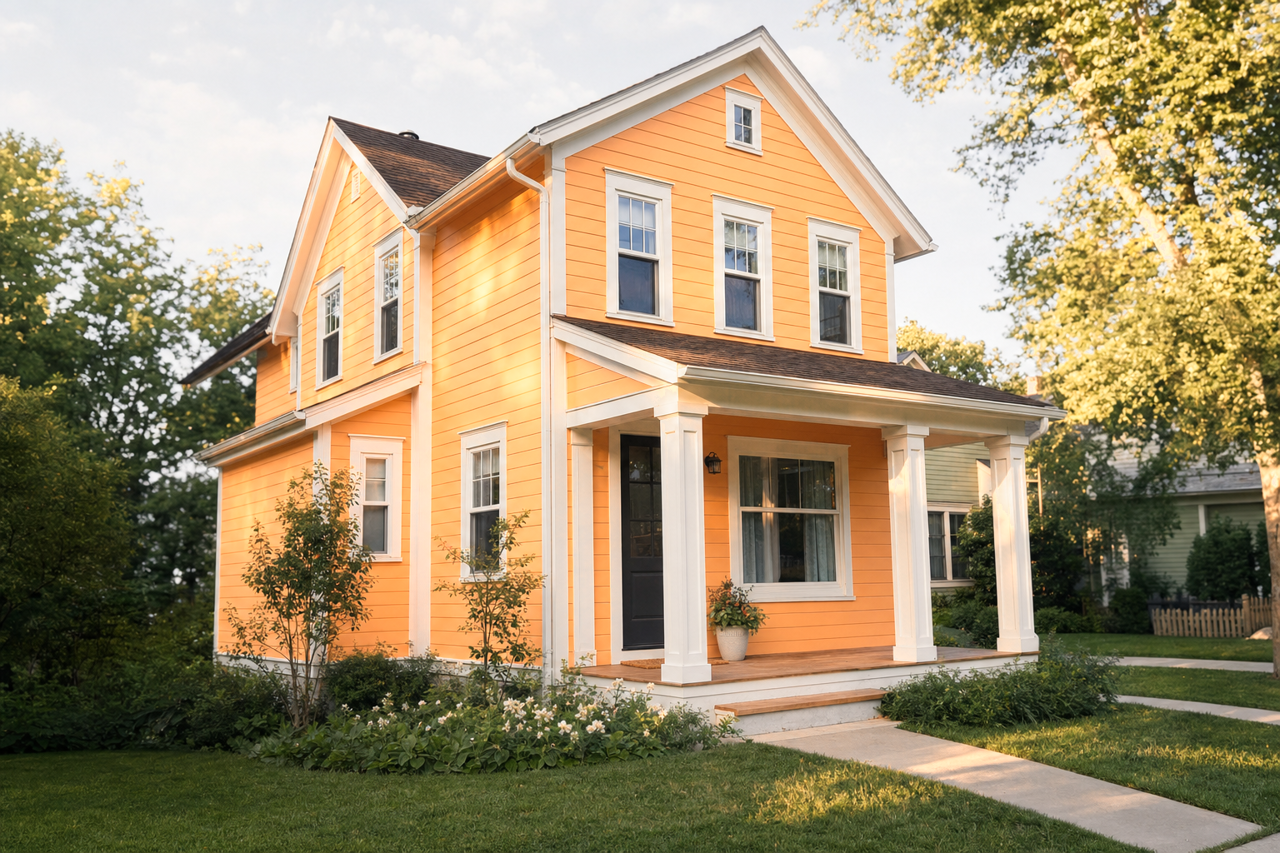 Orange Ice by Valspar on exterior