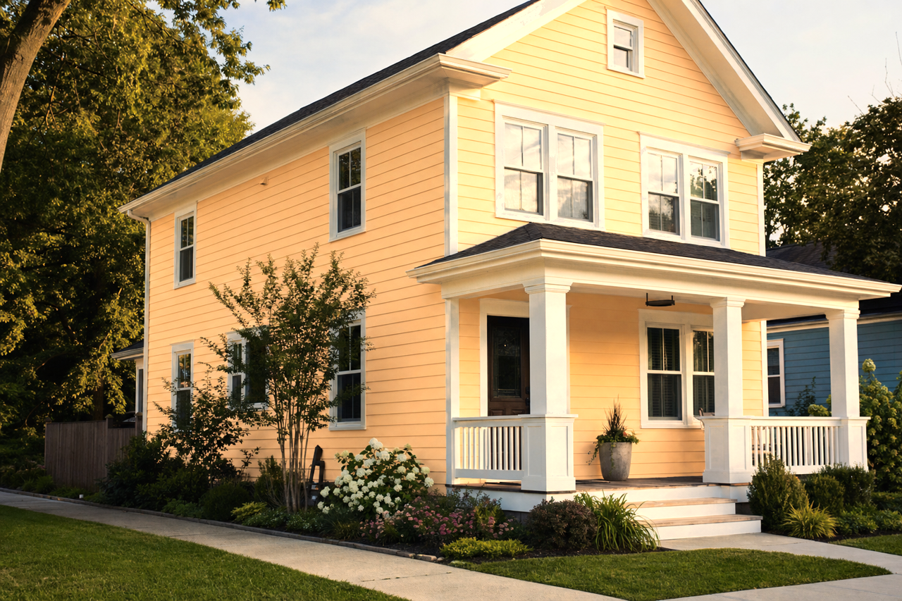 Apricot Butter by Valspar on exterior