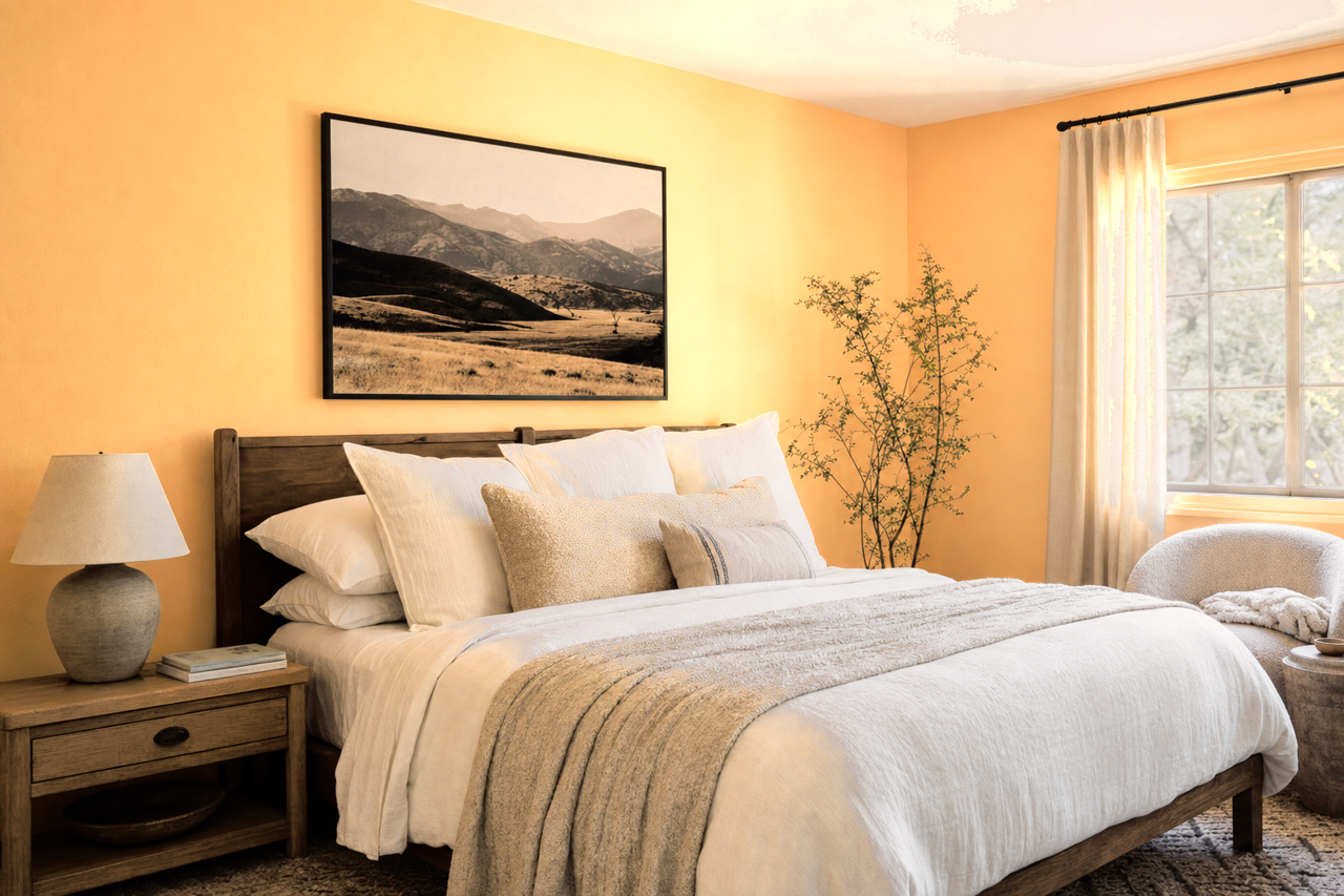 Apricot Butter by Valspar on interiors