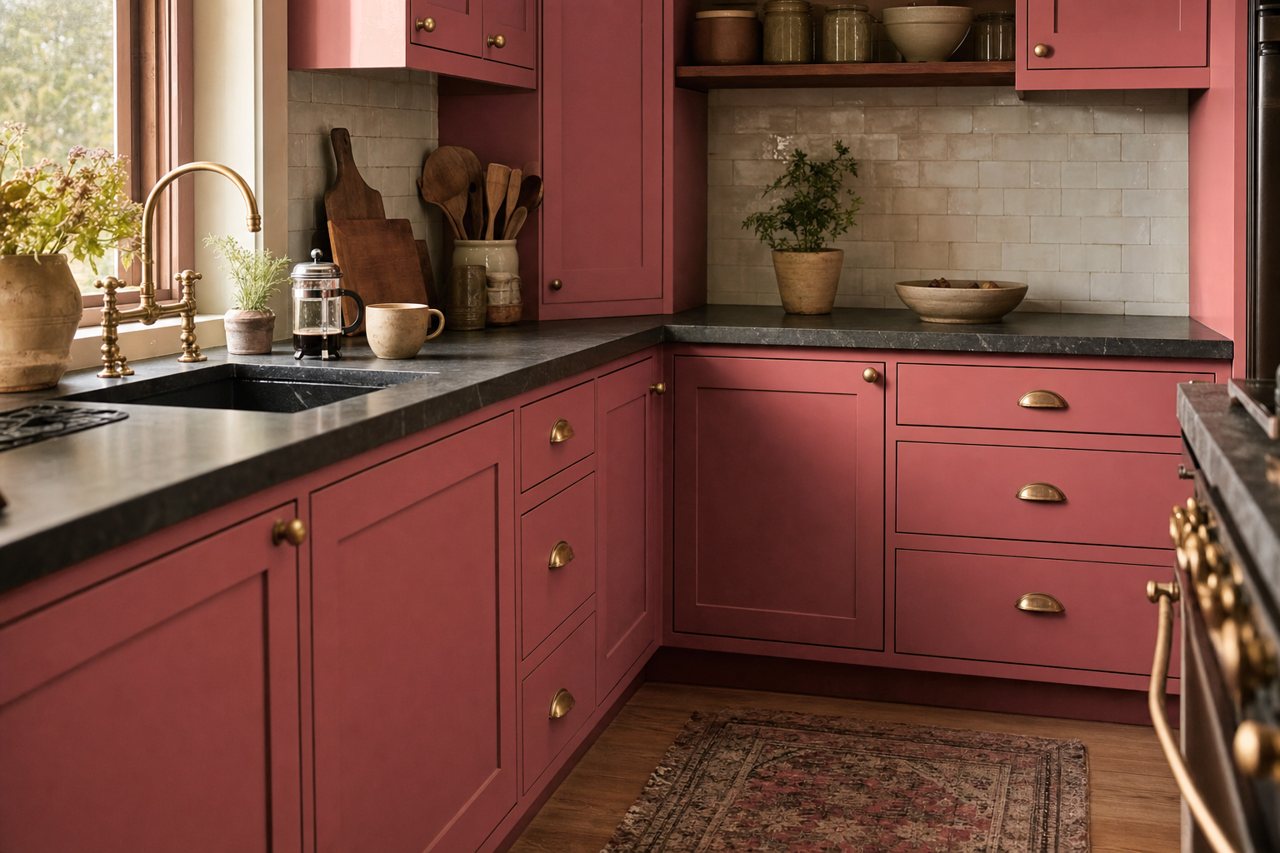 Bricktone by Benjamin Moore on cabinets