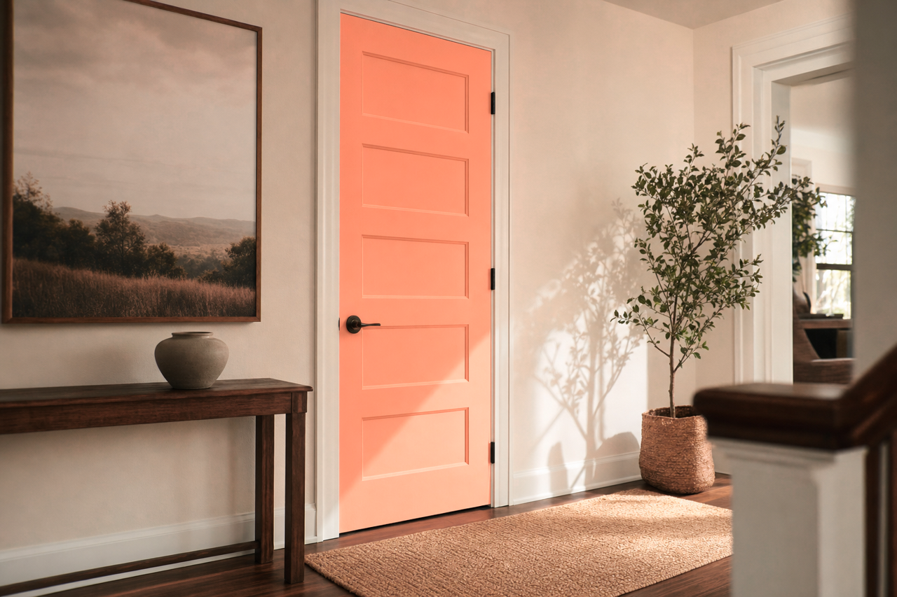 Apricot Jam by Valspar on interior-doors