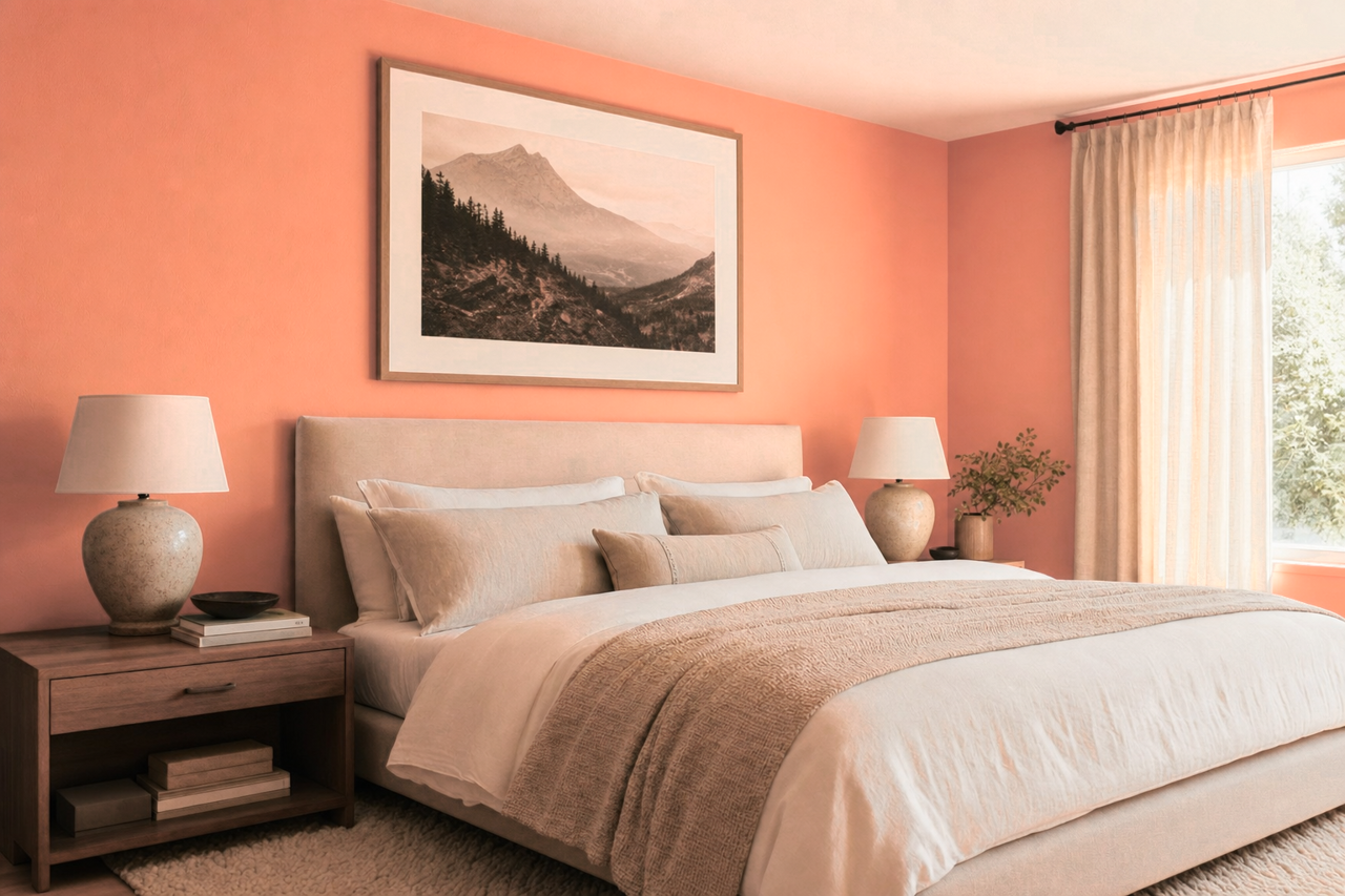 Apricot Jam by Valspar on interiors