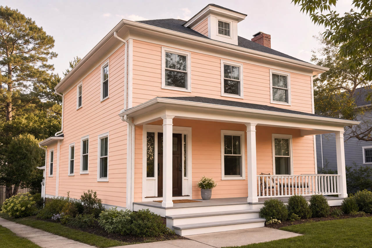 Coral Peach by Valspar on exterior