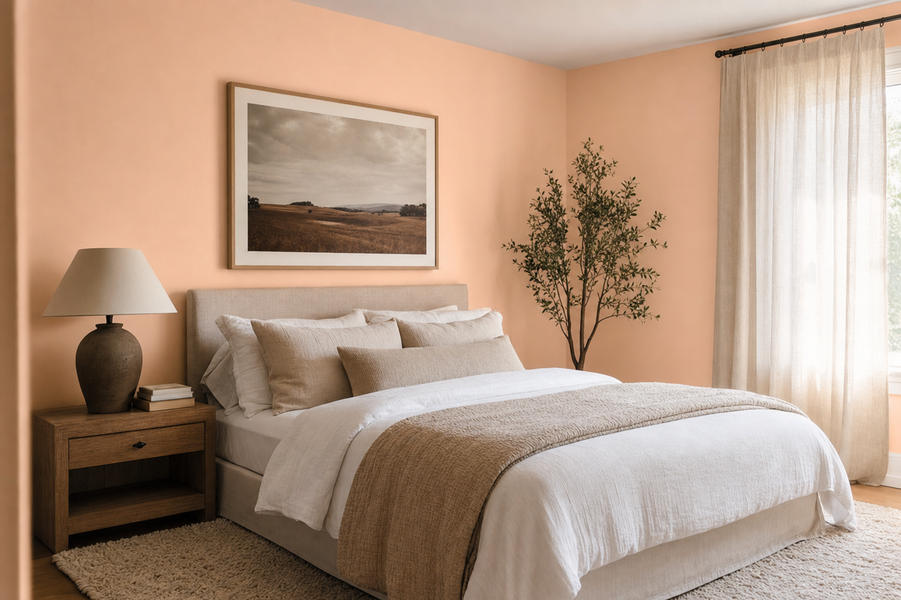 Crystal Pink by Valspar on interiors