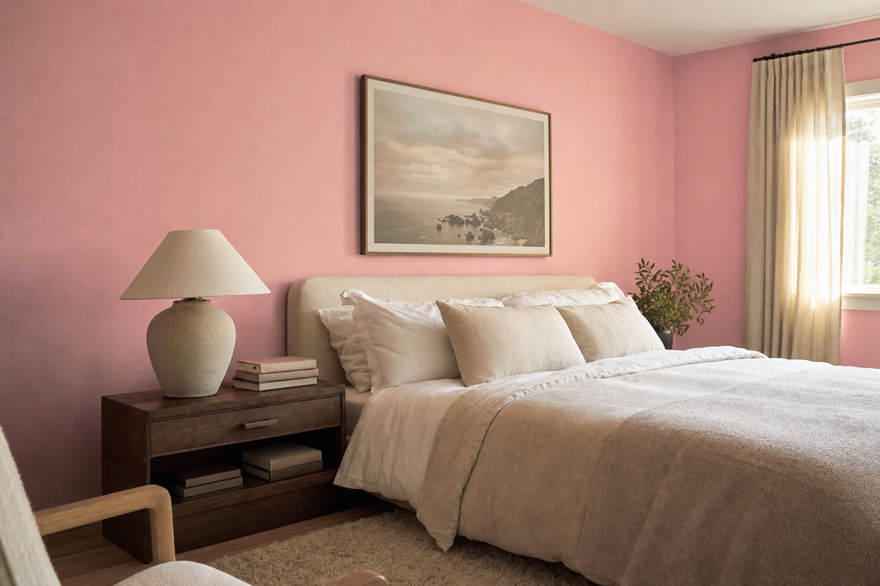 Pink by Benjamin Moore on interiors