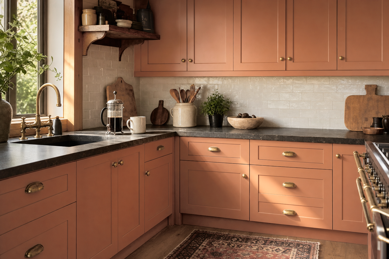 Mesabi Copper by Valspar on cabinets