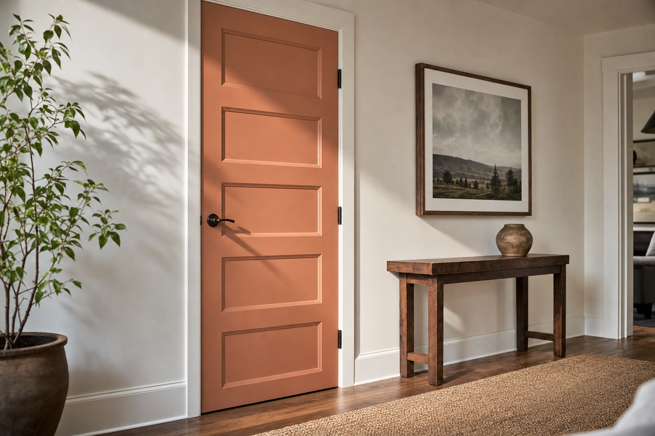 Mesabi Copper by Valspar on interior-doors