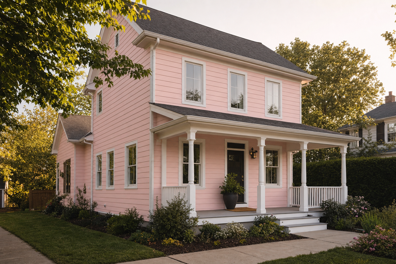 Pink by Benjamin Moore on exterior