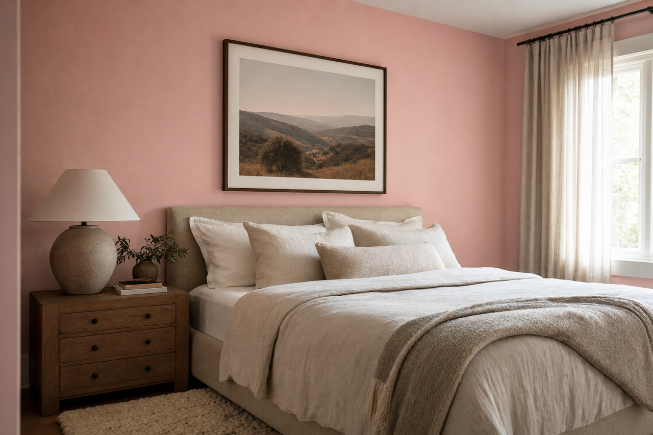 Pink by Benjamin Moore on interiors