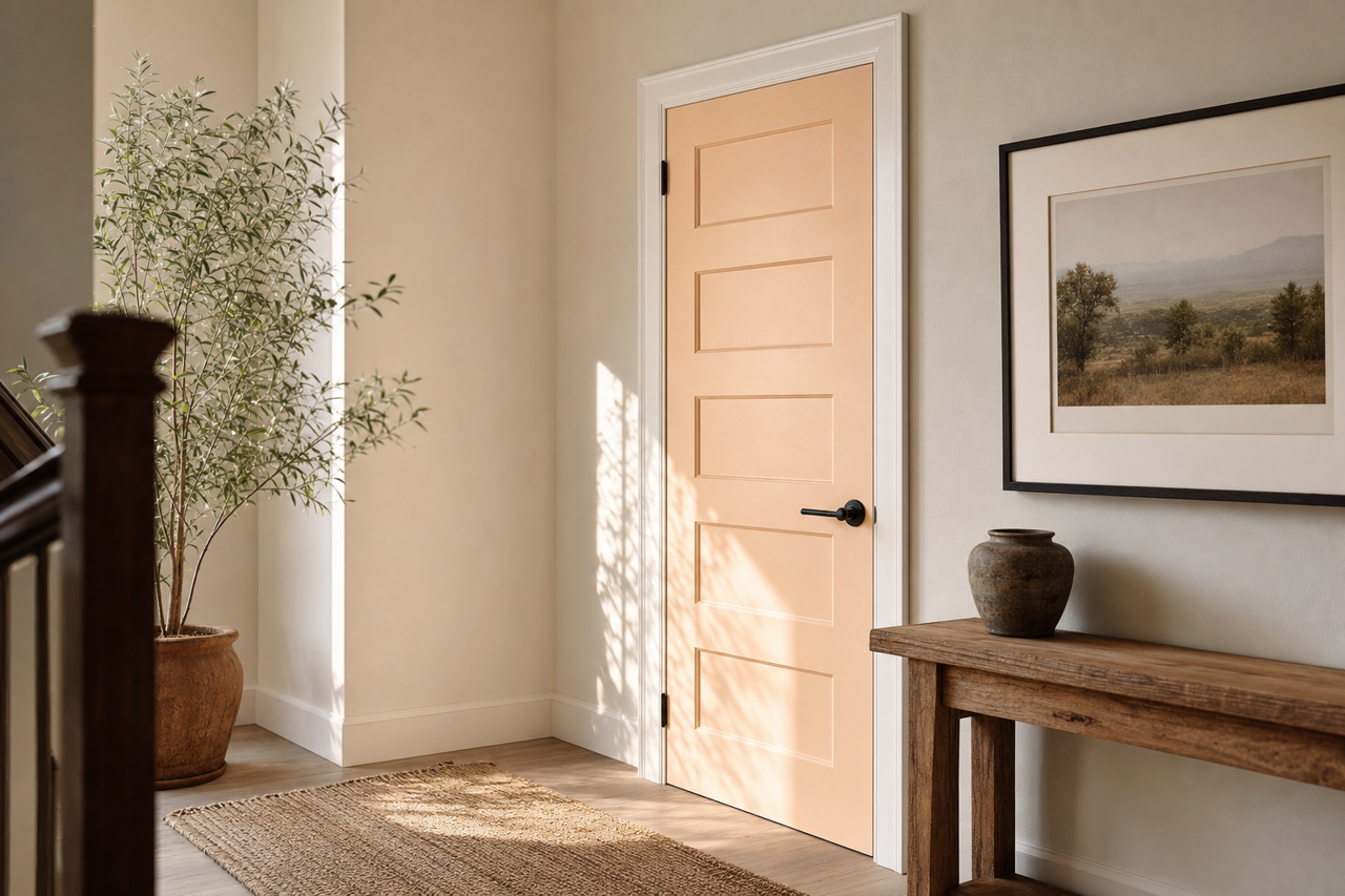 Fair Peach by Valspar on interior-doors