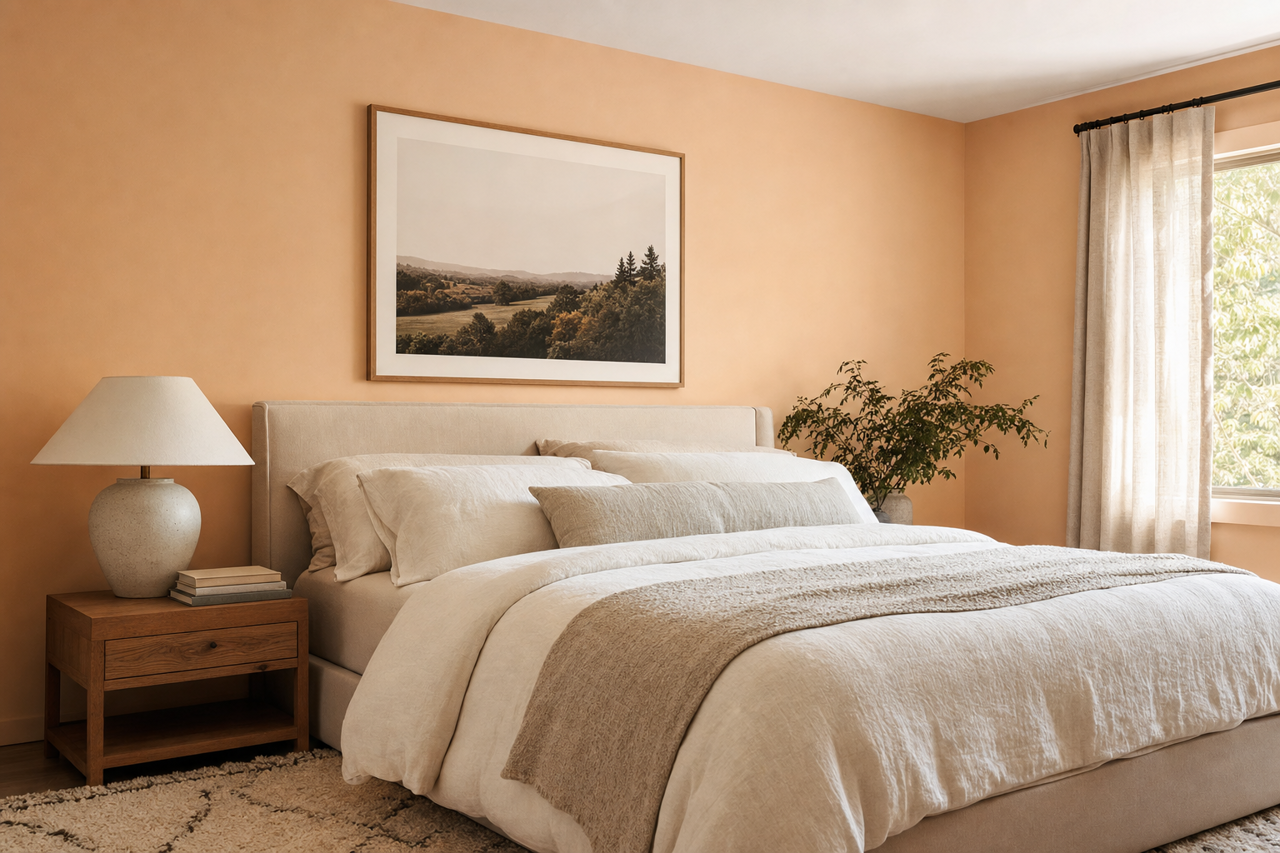 Fair Peach by Valspar on interiors