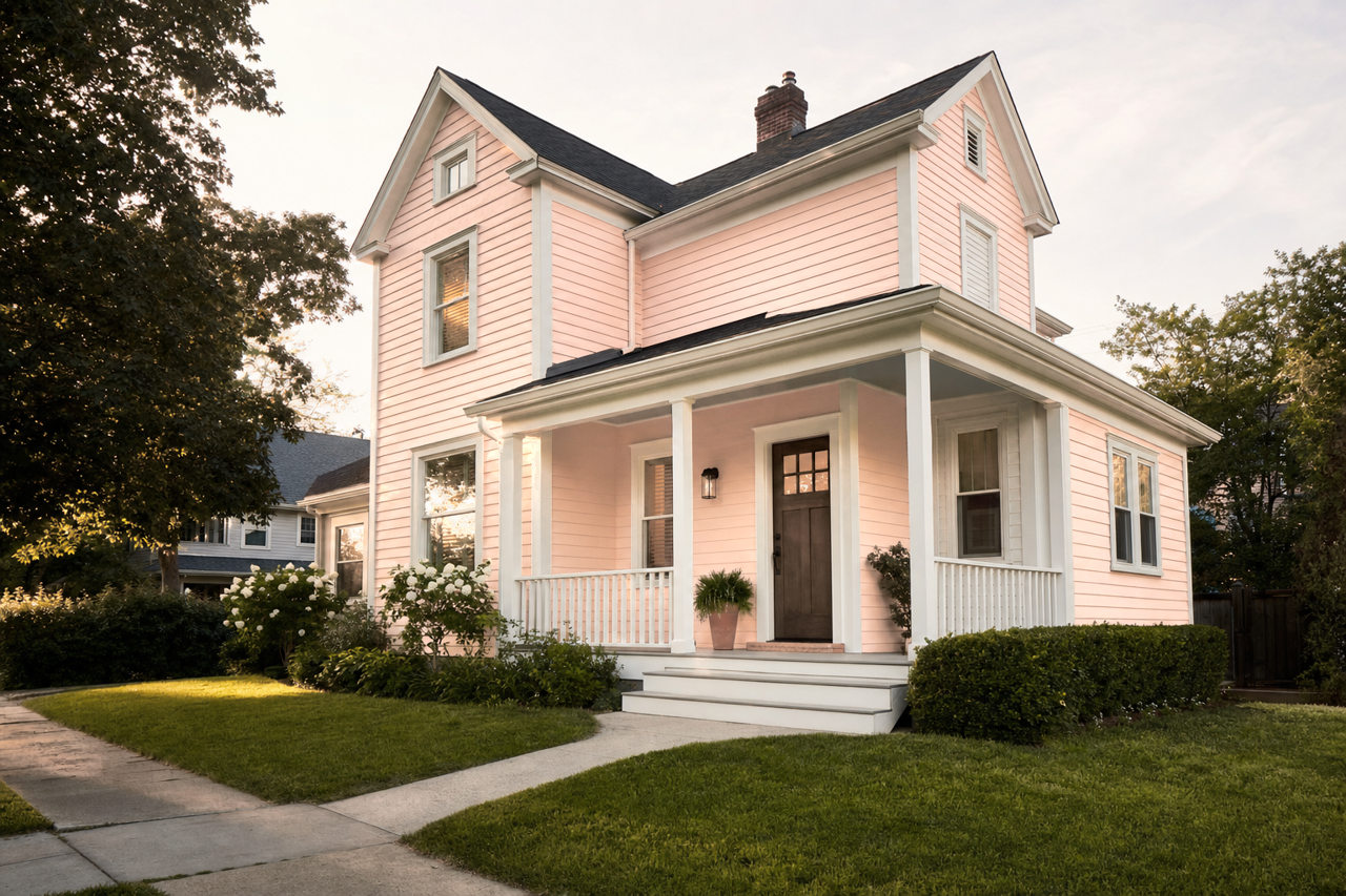Resort Peach by Valspar on exterior