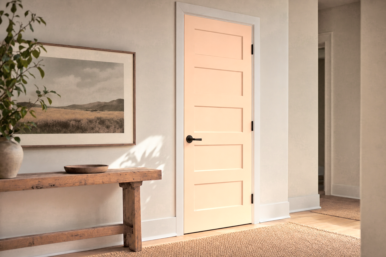 Resort Peach by Valspar on interior-doors