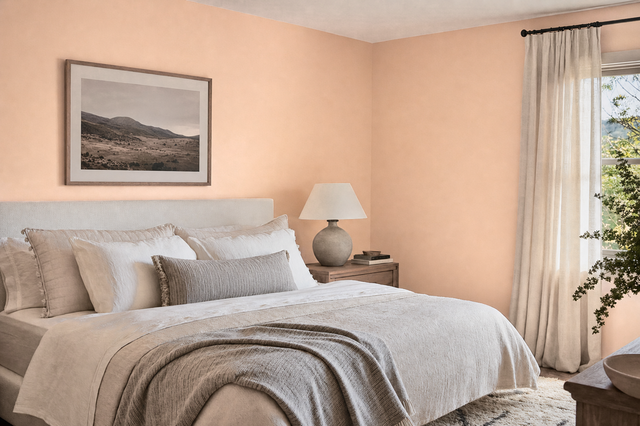 Resort Peach by Valspar on interiors